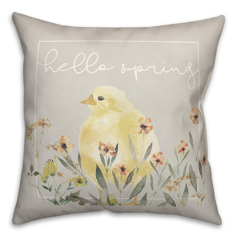 Coussin extérieur Hello Spring Chick 2
