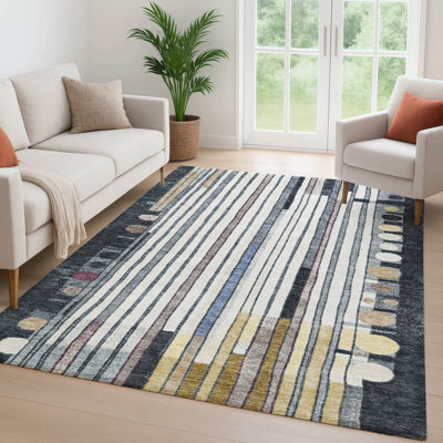 Premium Machine Washable Mayfield AMF2189 geometric Rug