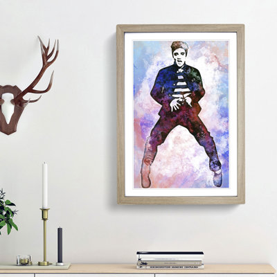 Elvis Presley The Jailhouse Rock in Abstract - Picture Frame Painting Print