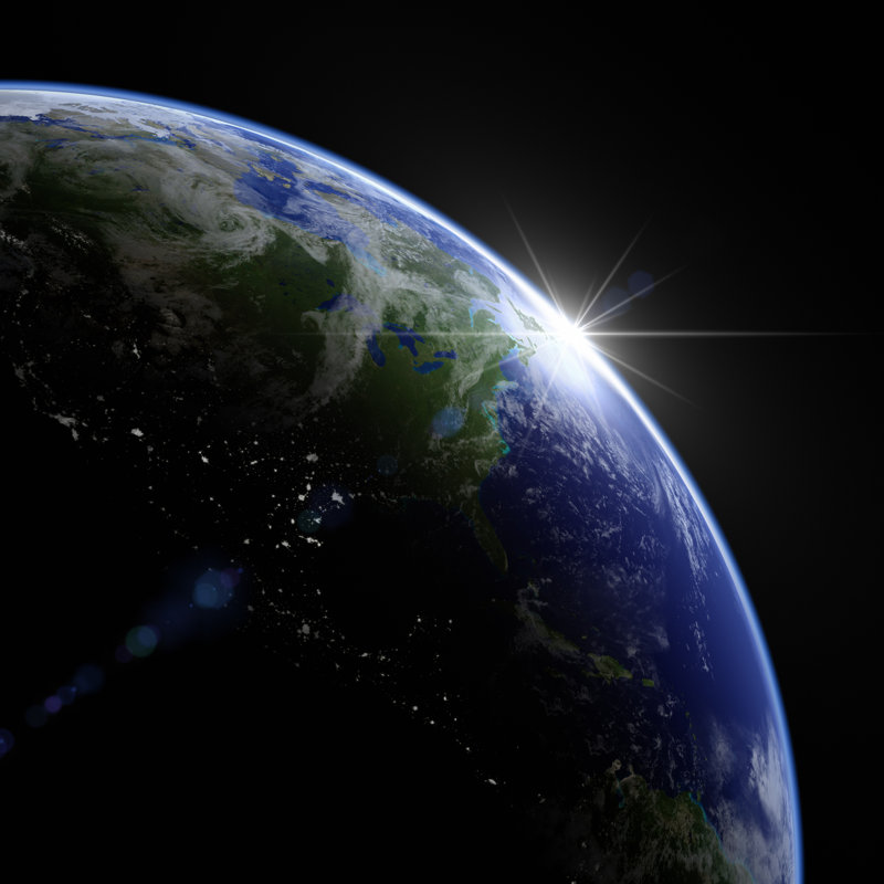 New Day The Earth by BlackJack3D - No Frame Print on Canvas, 122cm H x 122cm W