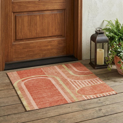 Tapis extérieur lavable antidérapant 3 pi x 5 pi Salmon