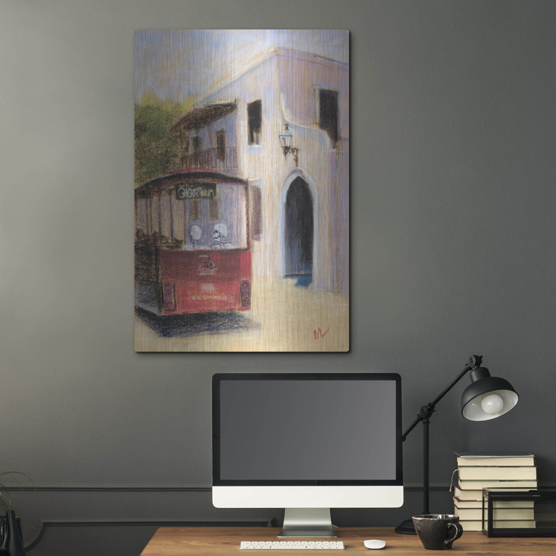 «Wonder si nous verrons quelqu'un que nous connaissons» par Marie Marfia Fine Art, art mural en métal, 24 po x 36 po