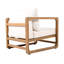 Ensemble de conversation d'extérieur en bois d'acacia avec coussins amovibles 3 pièces Jeffrey-124488432