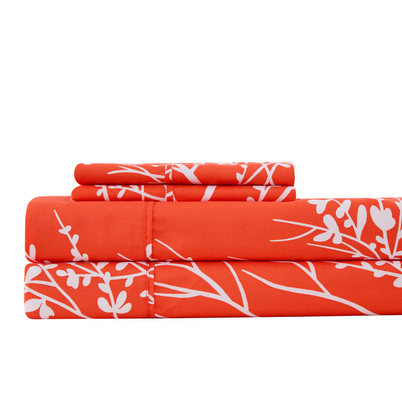 Ensemble de draps en microfibre, Ensemble de draps pour grand lit + un drap-housse , Corail