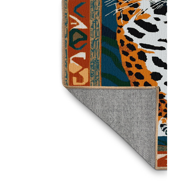 Washable Brazilian Jaguar Big Cats Area Rug, Rectangle 8' x 10'