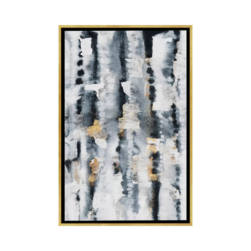 « Clearing up » par Elisabeth Fredriksson-impression d’art graphique, H 40 po x l 26 po x P 1,5 po, Toile encadrée d'or