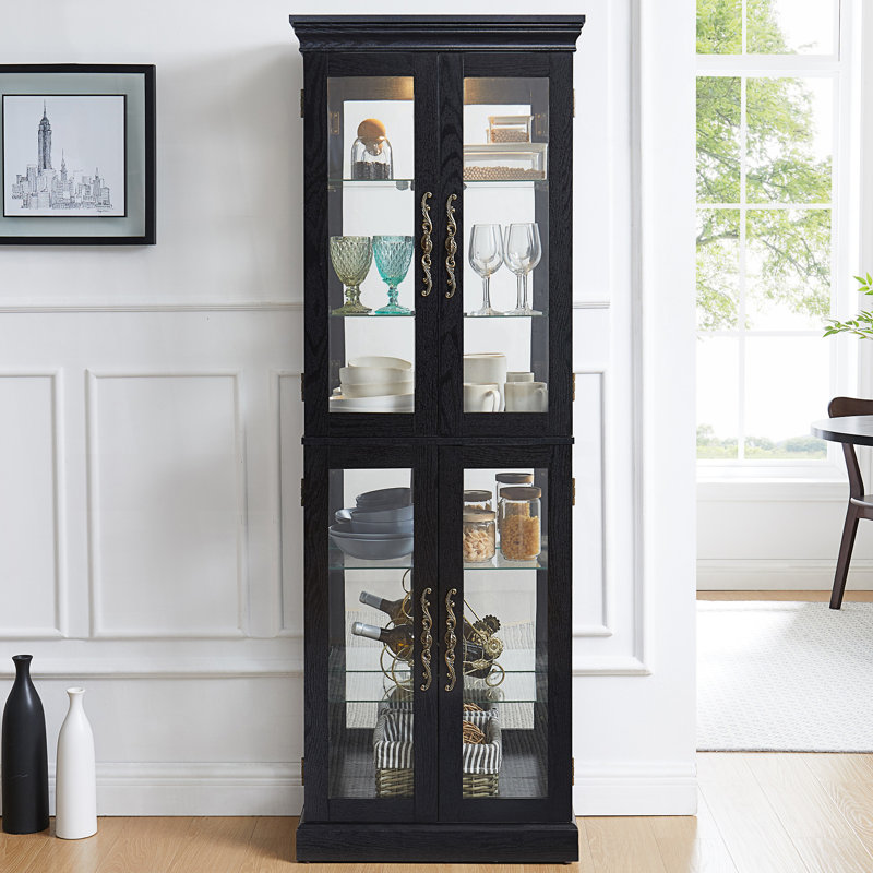 Élégante vitrine lumineuse en verre avec ampoule