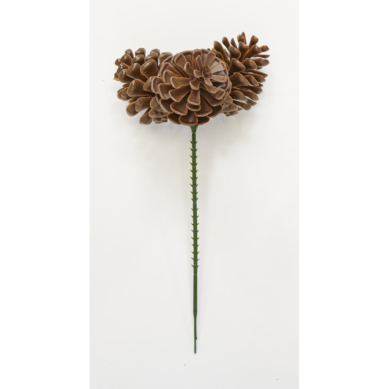 2.3" Plastic Pine Cone x3 on Pick