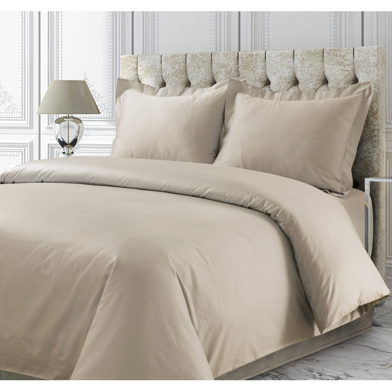 Cotton Sateen Duvet Cover, Queen, Taupe