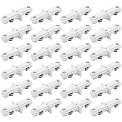 Mini connecteur droit Luxrit H Rail Track, 120V à circuit unique, composant de distribution d'énergie sans culot pour rail d'éclairage de type H, paquet de 24 blanc