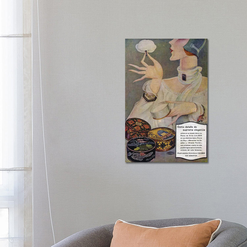 1929 Spain Perfumeria Cosmetics Magazine Advert 1 Piece Wall Art on Canvas, 66.04 cm H x 45.72 cm W x 3.175 cm D