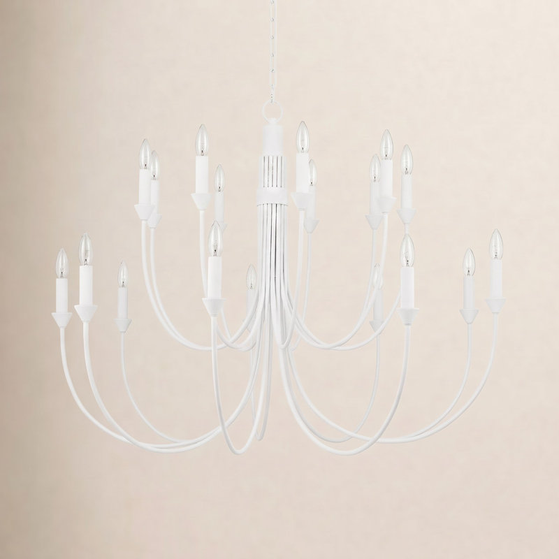 Cate 18 - Light Chandelier, Gesso White