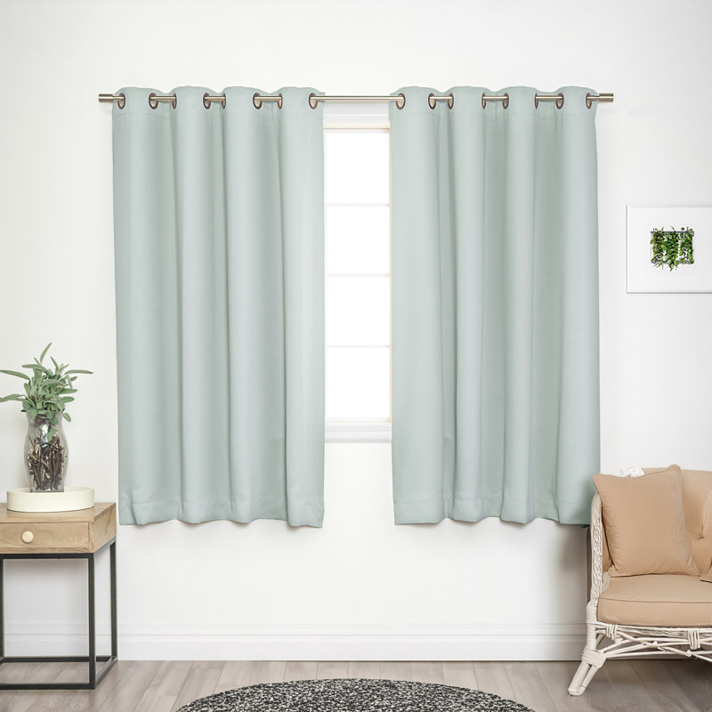 Adina Sevan Solid Thermal Grommet Curtain Panels, 52" W x 63" L, Mint