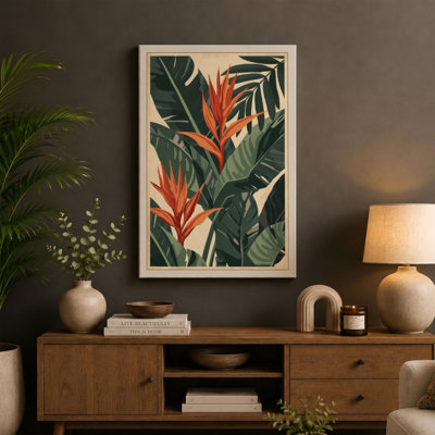 Birds of Paradise Botanical - Wrapped Canvas