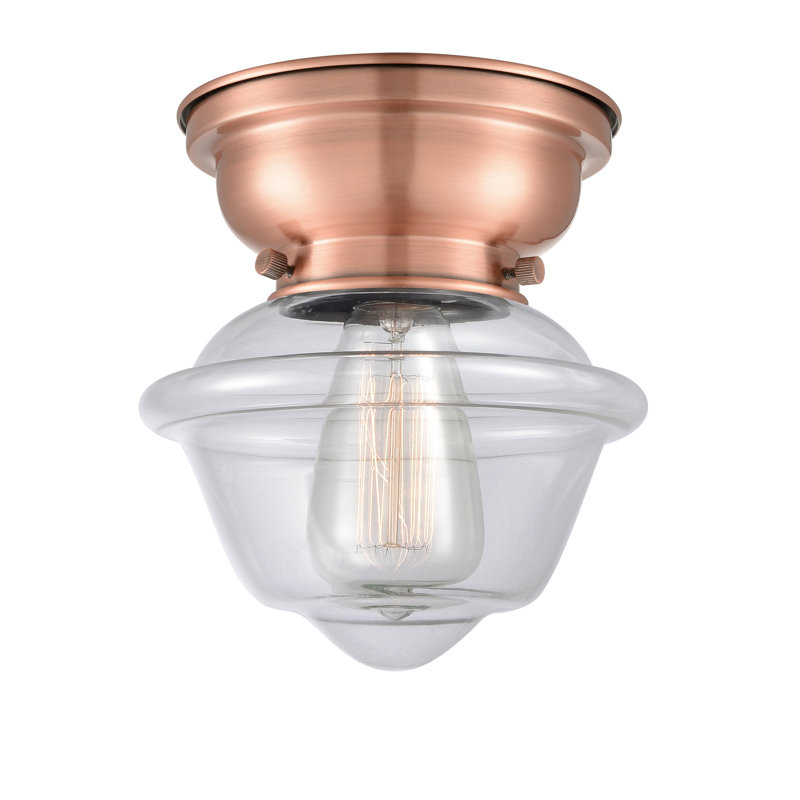 Plafonnier encastré 1 lumière 7,5 po Baptiste, Transparent, Ampoule non incluse, Cuivre antique