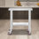 Table de travail en acier inoxydable 76 x 46 x 86 cm, capacité de charge de 318 kg, 4 roues, 3 hauteurs réglables, table de préparation alimentaire robuste pour cuisines professionnelles et restaurants, argent