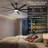  72-inch Modern Ceiling Fan with Light, Remote Control Smart Fan, 8 Aluminum Blades, DC Motor, 6 Speeds, Downrod Mount for Bedroom, Living Room-1112140245