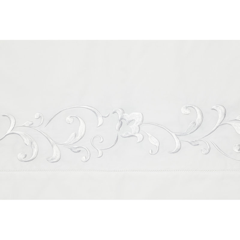 Griante Percale Pillow Case, King, White/White