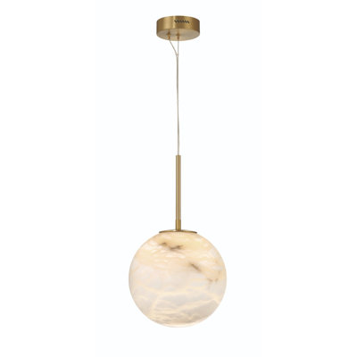 Kepler Alabaster LED Pendant in Gold 