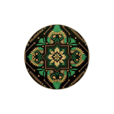 Black Themed Traditional Motif Vintage Decorative Rug