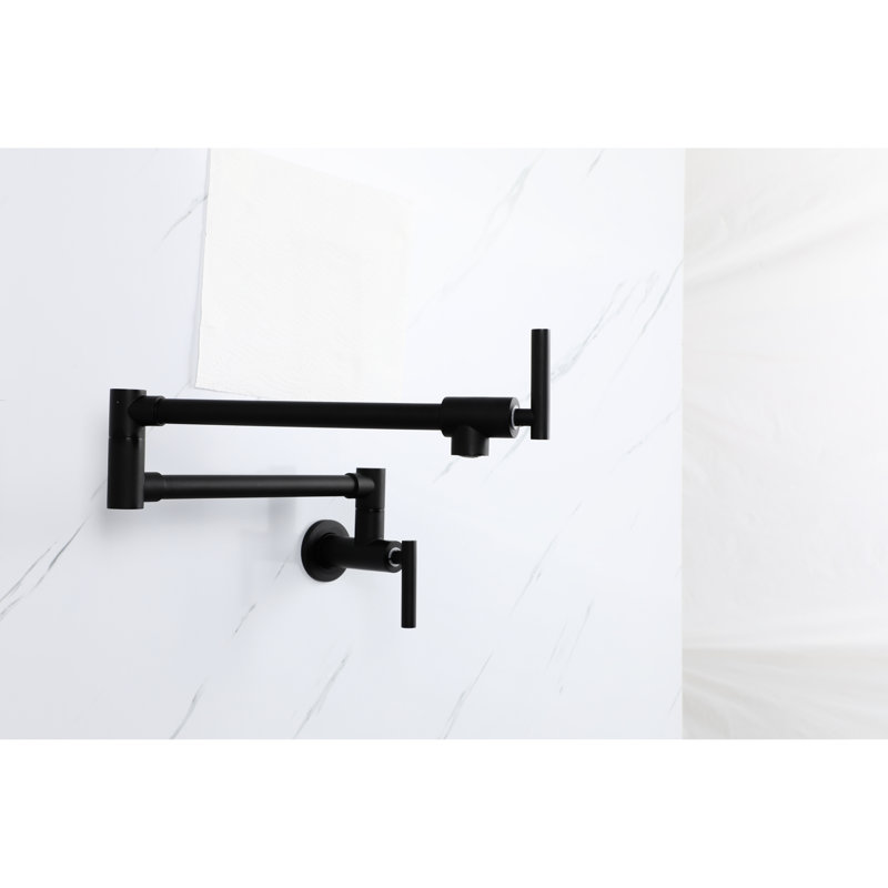 1.75 Gpm Pot Filler, Wall Mount, Black, Stainless Steel, Design Black Filler Faucet For Gpm, Dependable Quality