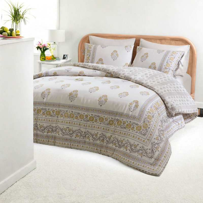 Ensembles de literie King/Cal King, réversibles, riches en coton, pour chambre à coucher de style cottage
