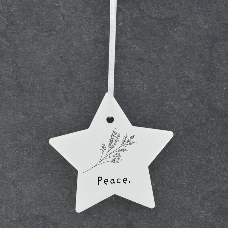 Sanson Peace Star Shaped Ceramic Ornament
