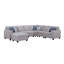Canapé modulaire en L gris clair de 7 po avec repose-pieds et porte-gobelet Cooper-28482399