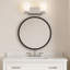 Luminaire de salle de bain 2 lumières Karlie avec abat-jour cylindrique opale gravé-473257839