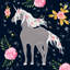 Absher «Flower Garden Unicorn», reproduction sur toile tendue-200056847
