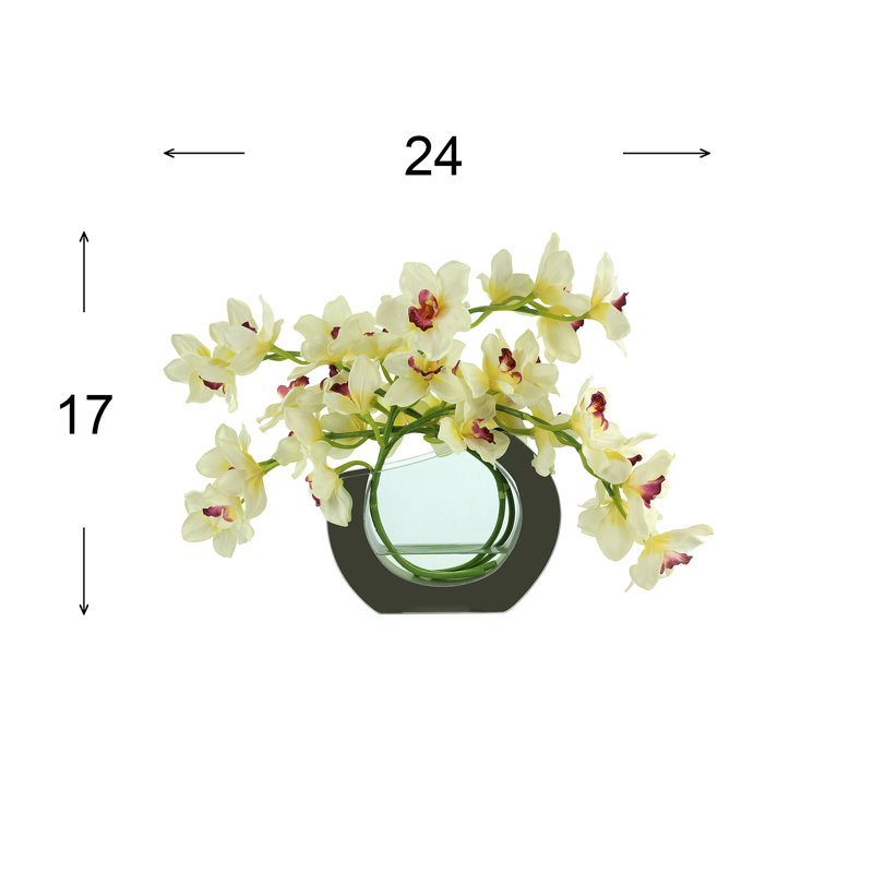Orchid Arrangement in Mirrored Glass Vase