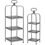 Kalalou 2-Piece 3-Tier Display Stand Set With Galvanized Metal Trays A868D5B0D9734D49BC6FAF3E87D73742