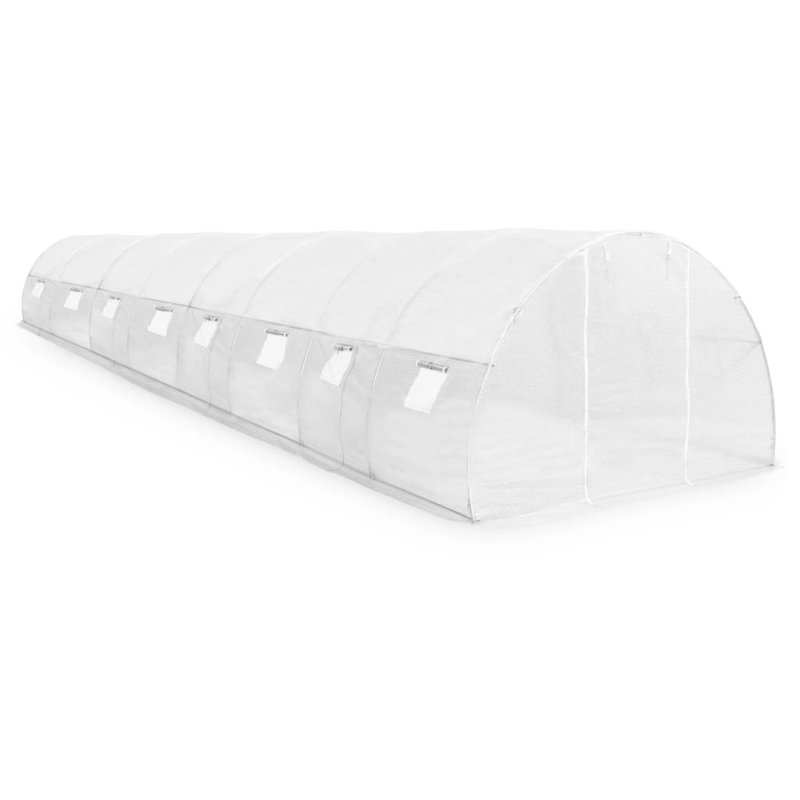 vidaXL Greenhouse 48.4 ft² 118.1"x59.1"x78.7", 78.7"H x 118.1"W x 59.1"D, White
