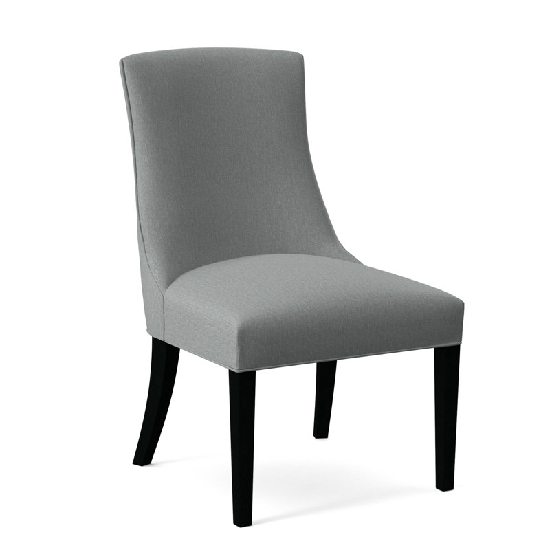 Chaise de salle à manger Tuxedo, Finition noire, Tissu performance bleu clair; 0851-55