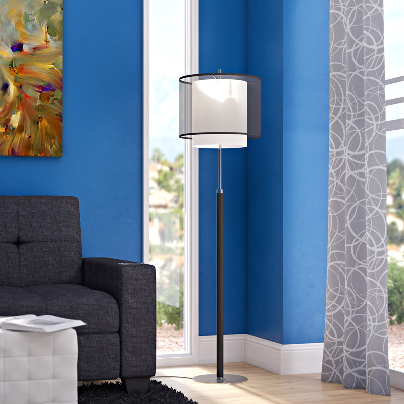 Lampe sur pied 62 po Feng, Gris fumée