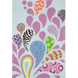 Aiyla Handmade Tufted Blue/Pink Rug