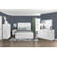 Commode de rangement à 5 tiroirs à finition blanche glamour