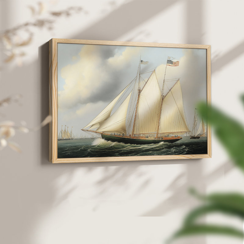 Nautical Series-CXXI -Framed Print - Restickable, Natural, 11" H x 14" W