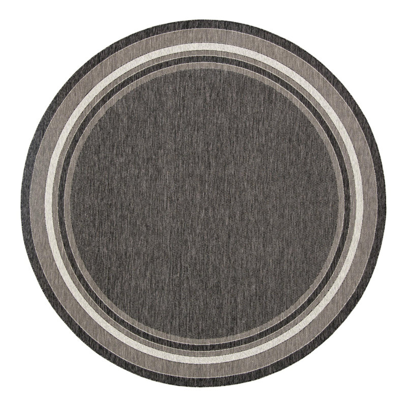 Tapis intérieur / extérieur Sevinc, Rond 10 pi, Black