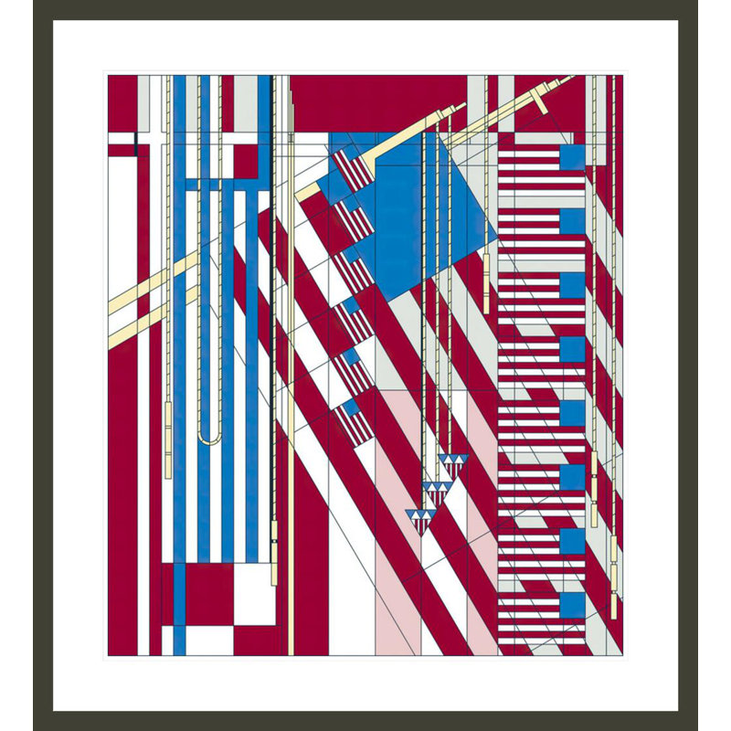 «4 juillet» par Frank Lloyd Wright - Reproduction giclée encadrée, H 36,8 po x l 33,5 po