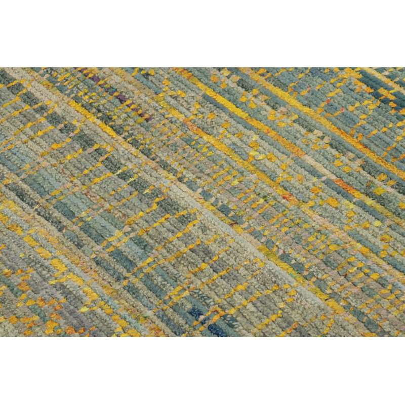 Rug & Kilim’S Moroccan-Inspired Rug In Warm Orange And Green Geometric Pattern
