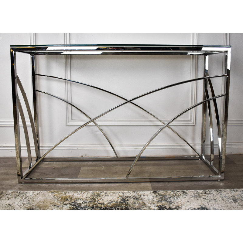 Ashlund 120cm Glass Top Console Table