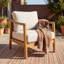 Fauteuil club d'extérieur, structure en bois d'acacia avec dossier en corde, coussins beiges hydrofuges pour patio / cour arrière / terrasse-133965868