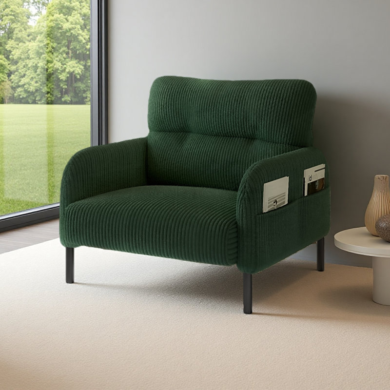 Velours côtelé en velours côtelé, siège simple confortable pour une personne, convient aux salons et aux chambres à coucher