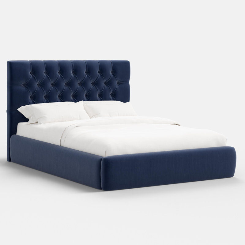 Perigold Upholstered Bed, Twin, Navy