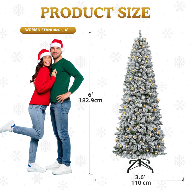 Arbre de Noël enneigé 7,5 pi, 6 pi