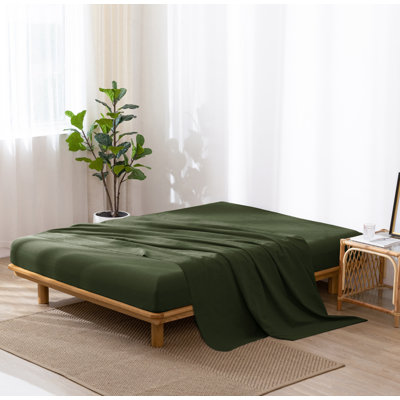 MooMee Flat Sheet 100% Washed Cotton Linen Like Textured Breathable Lightweight