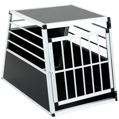 Aluminum Cat Transport Box, Dimensions, Black And Silver, Stable, Lockable Door ,