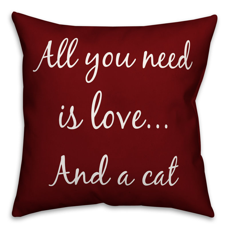  Coussin «All You Need Is Love and a Cat»