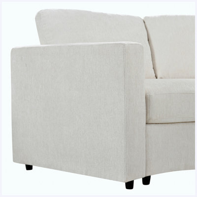 Curved Modular Sectional Sofa, 2 Sets of 3-Seat Semi-Circular Chenille Couches, Deep Seating Modern Round Sofa with Soft Upholstery, Contemporary Conv